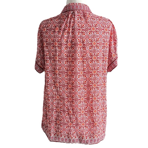 Max Studio Womens Red Short Sleeve Button Up - Picture 9 of 10
